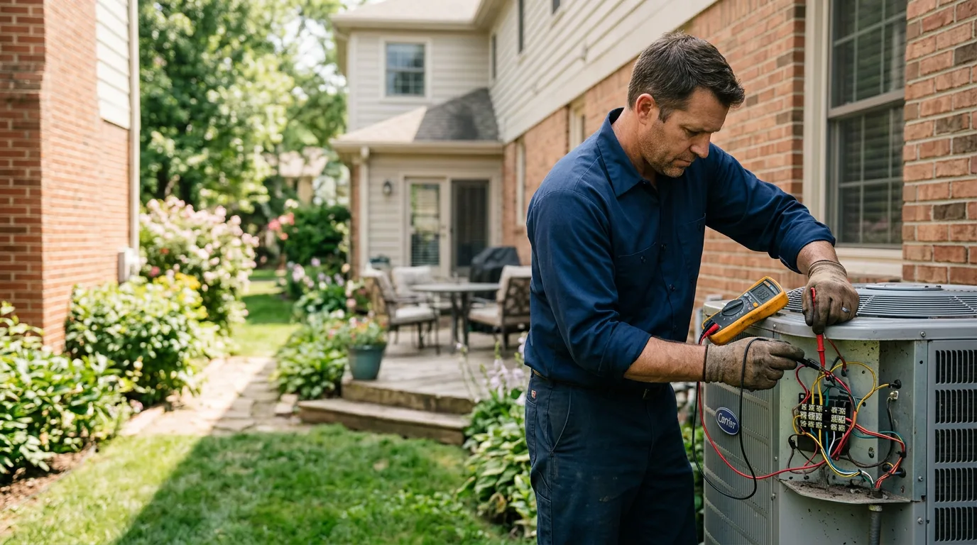 HVAC technician working near Deerfield, MO